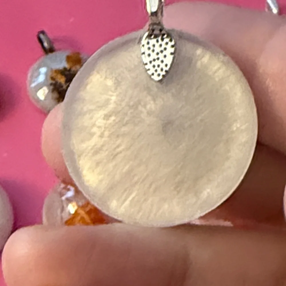 Unique Resin Handcrafted Purple Floral Pendant Necklace - Picture 5 of 6